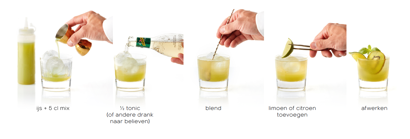 92 Plus - Mocktails voor de professional - De groene mix bereiden - mocktail met pit